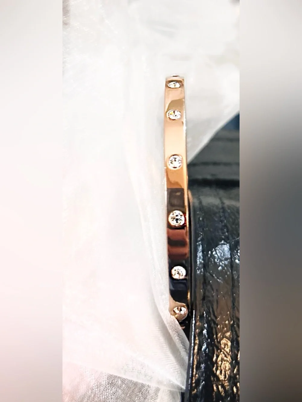 *NWOT (bag included) kate spade Rose Gold Crystal-Studded Bangle - Picture 5 of 15